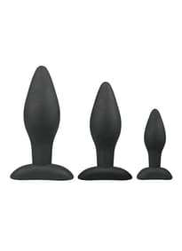 Sexleketøy - EasyToys sort analpluggsett 3 pk - bilde