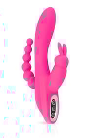 Sexleketøy - Teazers Double rosa rabbitvibrator - bilde