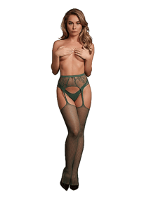 Sexy undertøy - Hofteholder Le Desir Comb lace grønn OS - bilde