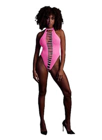 Sexy undertøy - Undertøysbody Ouch High cut rosa OS - bilde