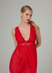 Sexy undertøy - Christine - Babydoll & Thong Lieve Red L/XL - bilde