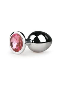 Sexleketøy - EasyToys Metall analplugg sølv/rosa M - bilde