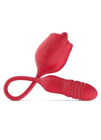 Sexleketøy - Teazers slikkemaskin rose med dildo - bilde