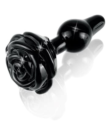 Sort analplugg med hode som en rose