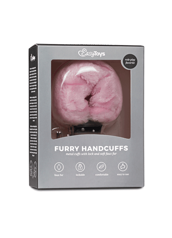 Frekke sexleketøy - EasyToys håndjern med pels rosa - bilde 2