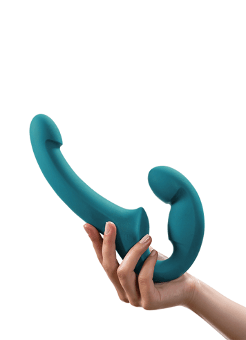 Frekke sexleketøy - Fun Share Lite strap-on blå - bilde 5