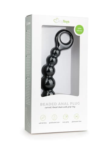 Analsex - EasyToys sort analplugg med kuler - bilde 2