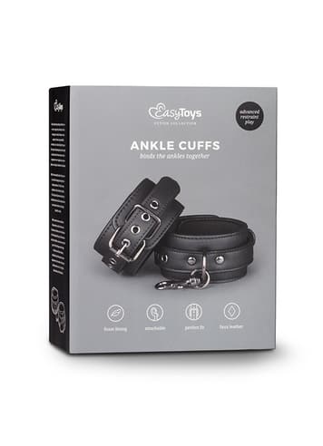 Frekke sexleketøy - EasyToys sorte ankelmansjetter - bilde 3