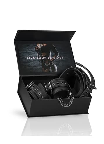 Frekke sexleketøy - EasyToys bondagesett halsbånd m/håndjern - bilde 6