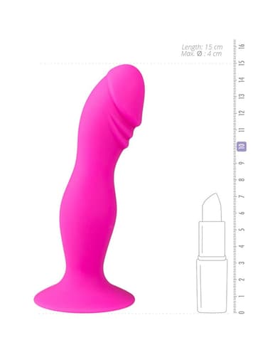 Dildo - EasyToys rosa dildo m/ribbede tekstur - bilde 3