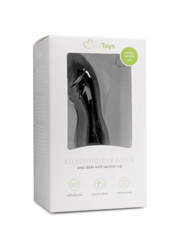Dildo - EasyToys sort dildo m/ribbede tekstur - bilde 2