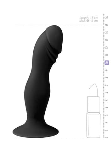 Dildo - EasyToys sort dildo m/ribbede tekstur - bilde 3