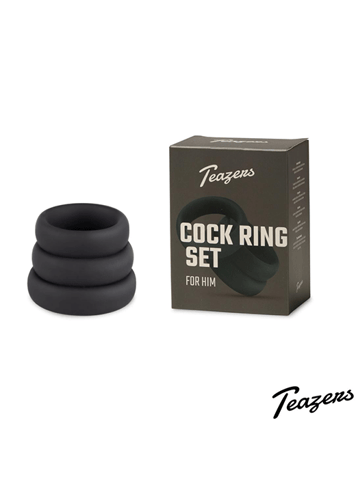 Sexleketøy for menn - Teazers penisring sett silikon 3pk - bilde 2