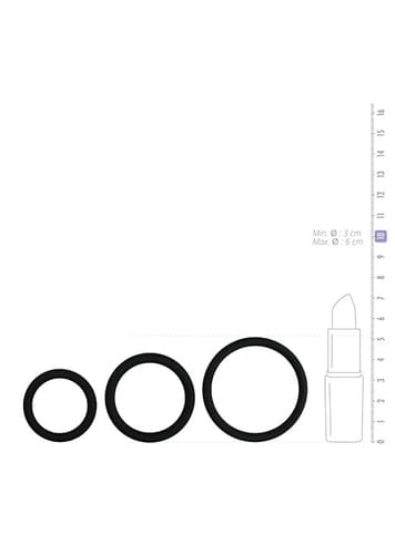 Sexleketøy for menn - EasyToys sort penisring sett 3 pk - bilde 3