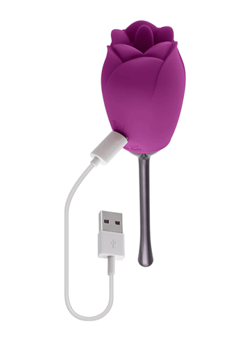 Sexleketøy for henne - Playboy Petal lilla vibrator med tunge - bilde 13