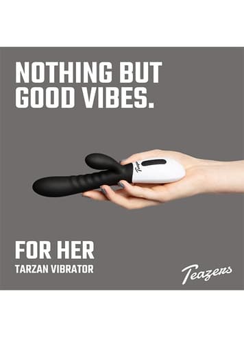 Sexleketøy for henne - Teazers Tarzan sort rabbitvibrator - bilde 11