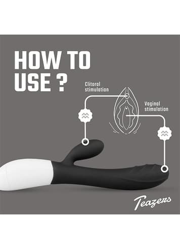 Sexleketøy for henne - Teazers Tarzan sort rabbitvibrator - bilde 3