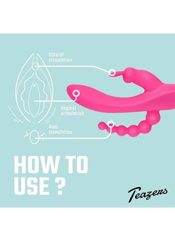 Sexleketøy for henne - Teazers Double rosa rabbitvibrator - bilde 2