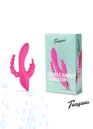 Sexleketøy for henne - Teazers Double rosa rabbitvibrator - bilde 3