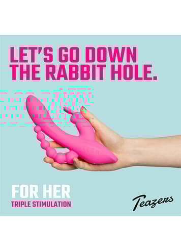 Sexleketøy for henne - Teazers Double rosa rabbitvibrator - bilde 9