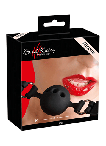 Frekke sexleketøy - Ball gag Bad kitty sort medium - bilde 1