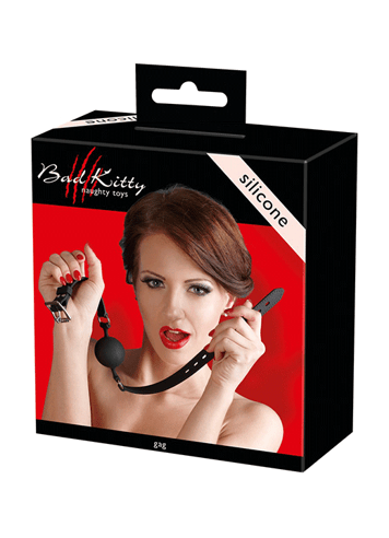 Frekke sexleketøy - Ball gag Bad kitty sort medium - bilde 8
