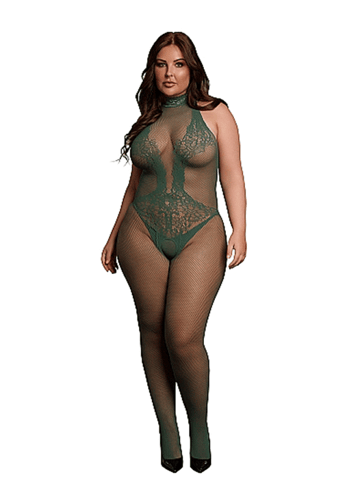 Sexy undertøy - Catsuit Le Desir Combo lace grønn QS - bilde 1