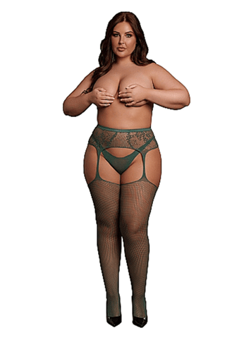 Sexy undertøy - Hofteholder Le Desir Comb lace grønn QS - bilde 1