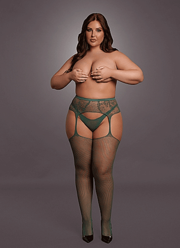 Sexy undertøy - Hofteholder Le Desir Comb lace grønn QS - bilde 5