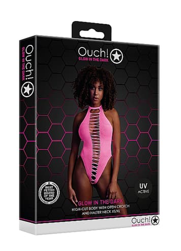 Sexy undertøy - Undertøysbody Ouch High cut rosa OS - bilde 3