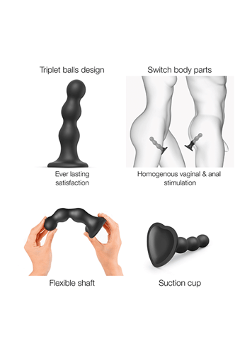 Dildo - Strap-on-me dildo kurvet sort M - bilde 5