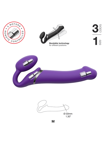 Frekke sexleketøy - Strap-on-me vibrerende strap-on M lilla - bilde 16