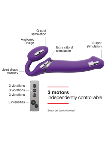Frekke sexleketøy - Strap-on-me vibrerende strap-on M lilla - bilde 17