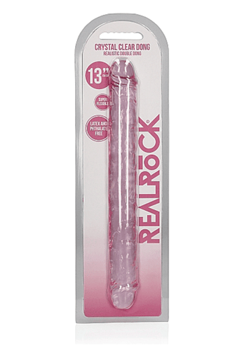 dildoer - Dobbeldildo realistisk rosa 34 cm - bilde 2