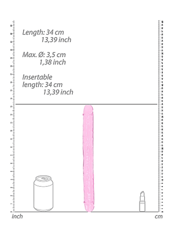 dildoer - Dobbeldildo realistisk rosa 34 cm - bilde 4