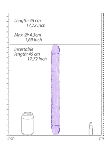 Dildo - Dobbeldildo realistisk lilla 45 cm - bilde 4