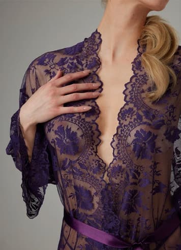 Sexy undertøy - Christine - Lace Kimono Graceful Purple S/M - bilde 2