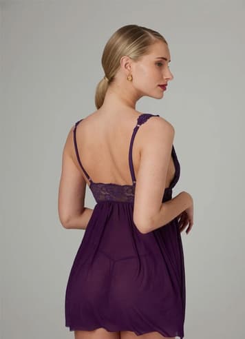 Sexy undertøy - Christine - Babydoll Lieve Purple 2XL/3XL - bilde 3
