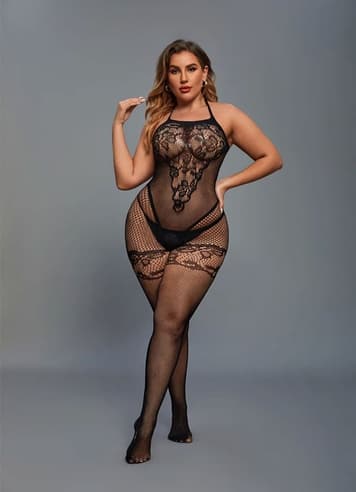 Sexy undertøy - Christine - Catsuit Black One Size - bilde 1