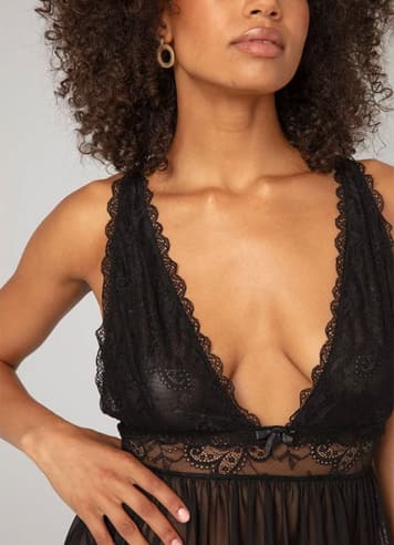 Sexy undertøy - Christine - Babydoll & Thong Lieve Black L/XL - bilde 2