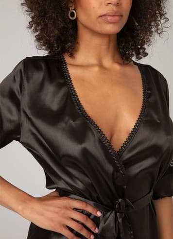 Sexy undertøy - Christine - Kimono Sensuality Black S/M - bilde 3