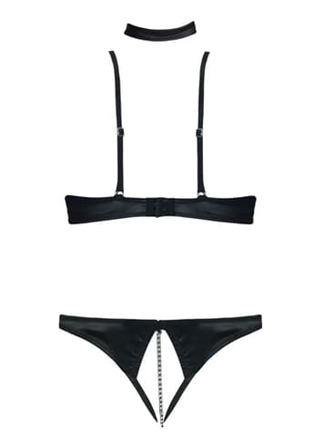 Sexy undertøy - Cottelli Collection - Shelf Bra Set with Crotchless Thong - bilde 4