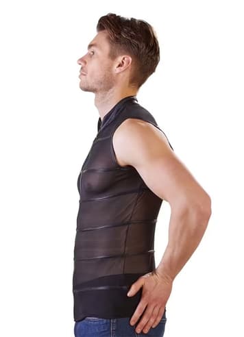 Bondage - NEK - Powernet Shirt with Wetlook Stripes - bilde 2