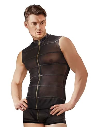 Bondage - NEK - Powernet Shirt with Wetlook Stripes - bilde 3
