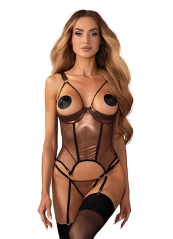 Sexy undertøy - Soranna corset & crotchless thong   S/M - bilde 1