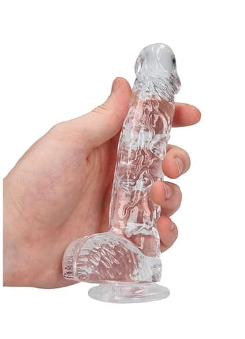 Dildo - Dildo med baller transparent 15 cm - bilde 3
