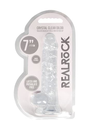Dildo - Dildo med baller transparent 17 cm - bilde 2