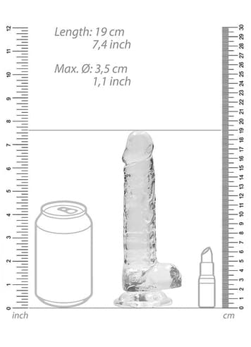 Dildo - Dildo med baller transparent 17 cm - bilde 5