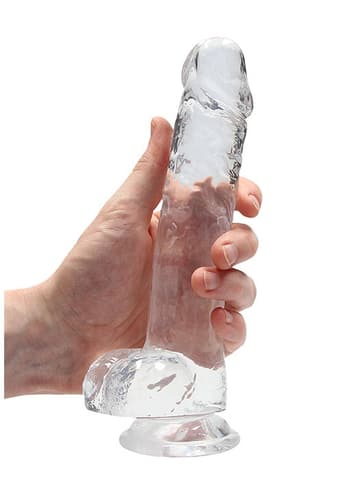 Dildo - Dildo med baller transparent 21 cm - bilde 3