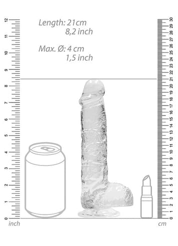 Dildo - Dildo med baller transparent 21 cm - bilde 5